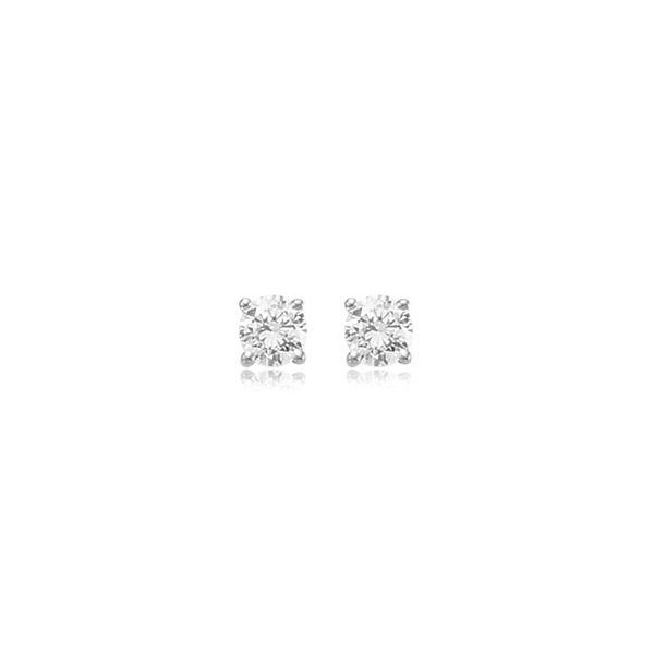 Carla Corporation 14K White Gold 2 Carat Prong Set Cubic Zirconia Stud Earrings Dondero's Jewelry Vineland, NJ