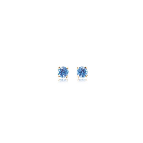 Carla Corporation 14K Yellow Gold Swiss Blue Topaz Stud Earrings Dondero's Jewelry Vineland, NJ