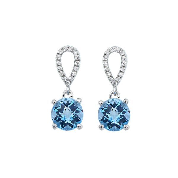 14K White Gold Citrine & Diamond Earrings Dondero's Jewelry Vineland, NJ