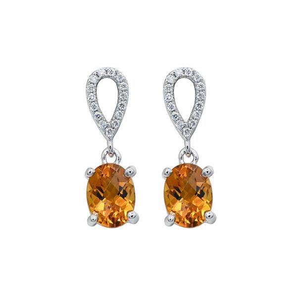 14K Yellow Gold Peridot & Diamond Earrings Dondero's Jewelry Vineland, NJ