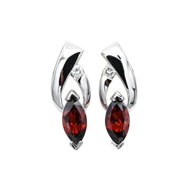 14K White Gold Peridot & Diamond Earrings Dondero's Jewelry Vineland, NJ