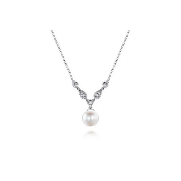 Gabriel Pearl/Diamond Accent Necklace Dondero's Jewelry Vineland, NJ