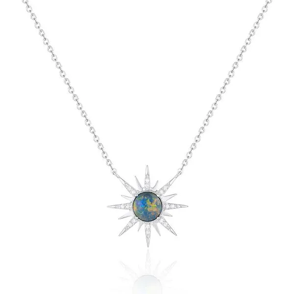 Opal Sunburst Necklace Dondero's Jewelry Vineland, NJ