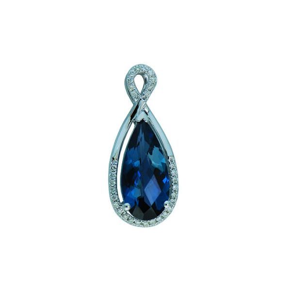 14K Yellow  Gold Pear Shaped Amethyst & Diamond Pendant Dondero's Jewelry Vineland, NJ
