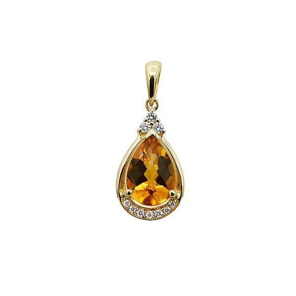 14K White Gold Checkerboard Amethys & Diamond Pendant Dondero's Jewelry Vineland, NJ