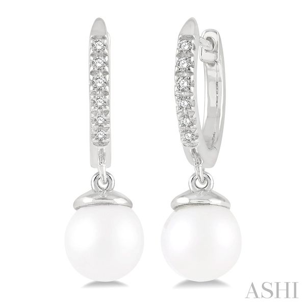PEARL and DIAMOND DROP EARRINGS Dondero's Jewelry Vineland, NJ