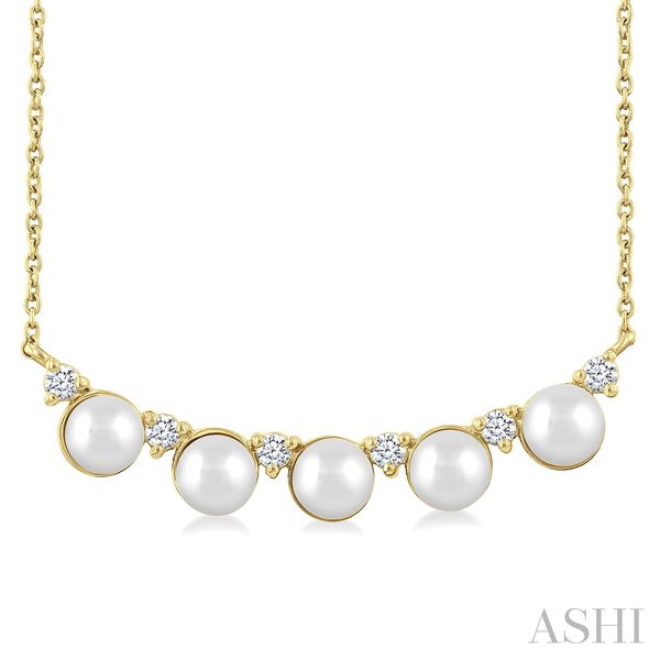 PEARL and DIAMOND BAR NECKLACE Dondero's Jewelry Vineland, NJ