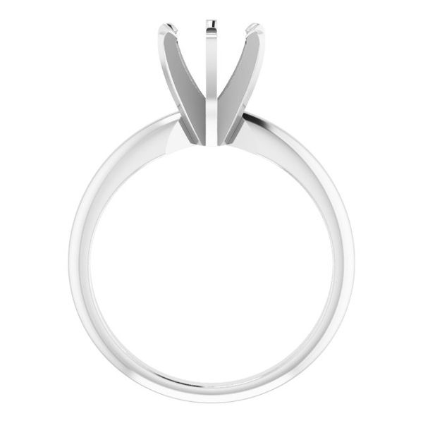 14K WHITE 7.3-7.7 MM ROUND HEAVY 6-PRONG ENGAGEMENT RING MOUNTING Image 2 Dondero's Jewelry Vineland, NJ