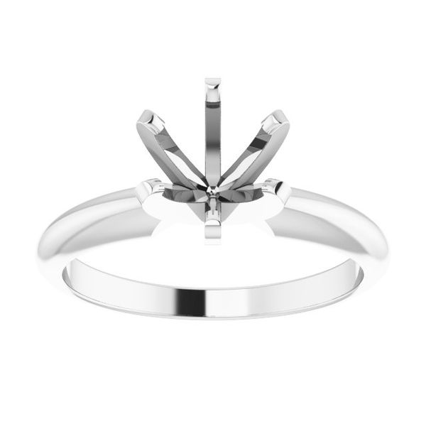 14K WHITE 7.3-7.7 MM ROUND HEAVY 6-PRONG ENGAGEMENT RING MOUNTING Image 3 Dondero's Jewelry Vineland, NJ