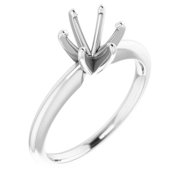 14K WHITE 6 PRONG SOLITAIRE ENGAGEMEN RING MOUNTING FOR 1.5 CT ROUND BRILLLIANT DIAMOND Dondero's Jewelry Vineland, NJ