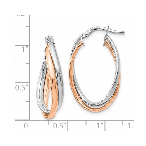 FANCY OVAL HOOP EARRINGS Image 2 Dondero's Jewelry Vineland, NJ