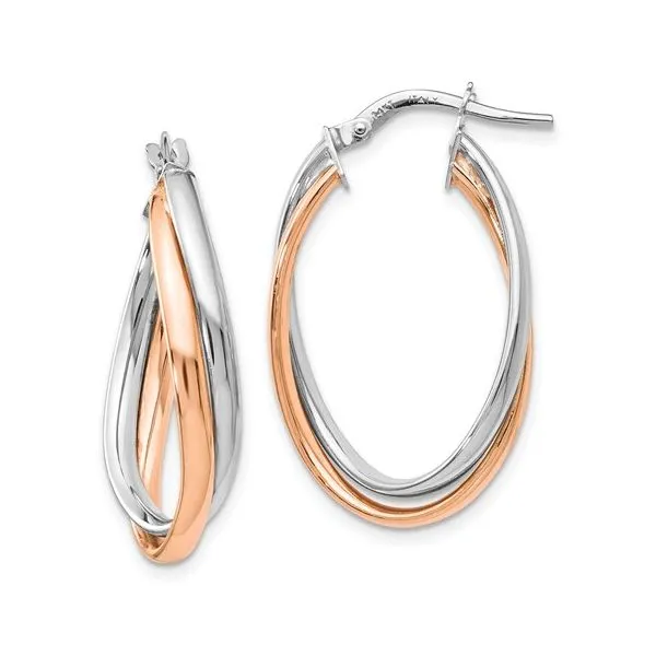 FANCY OVAL HOOP EARRINGS Dondero's Jewelry Vineland, NJ