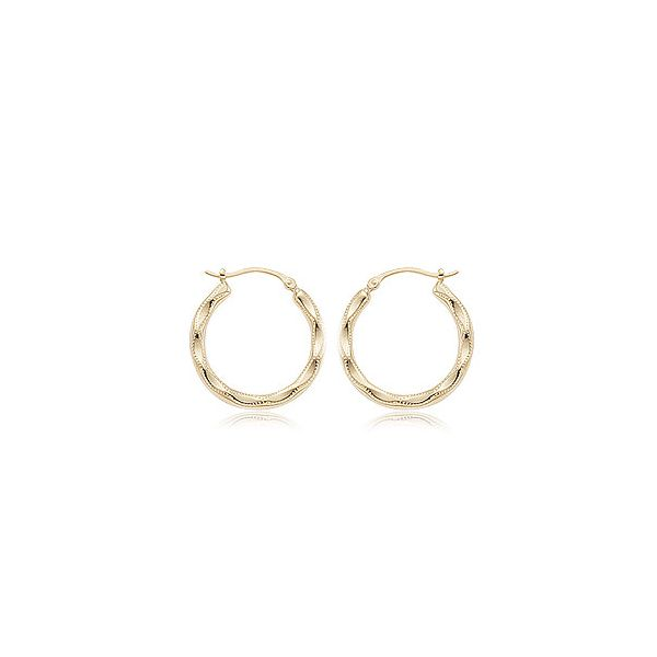 Medium Embossed Hoop Earrings Dondero's Jewelry Vineland, NJ