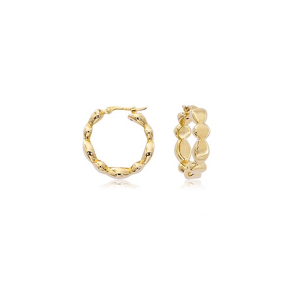 Carla Corporation 14K Yellow Gold Small Pear & Diamond Shaped Hoop Earrings Dondero's Jewelry Vineland, NJ