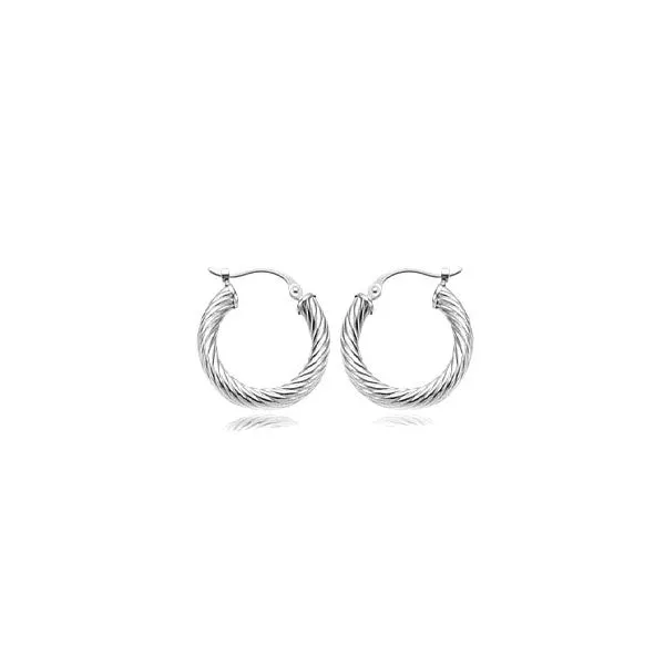Small Twist Tube Hoop Earrings Dondero's Jewelry Vineland, NJ