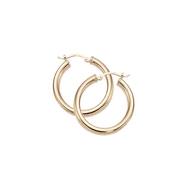 Carla Corporation 14K Yellow Gold Round Hoop Earrings Dondero's Jewelry Vineland, NJ