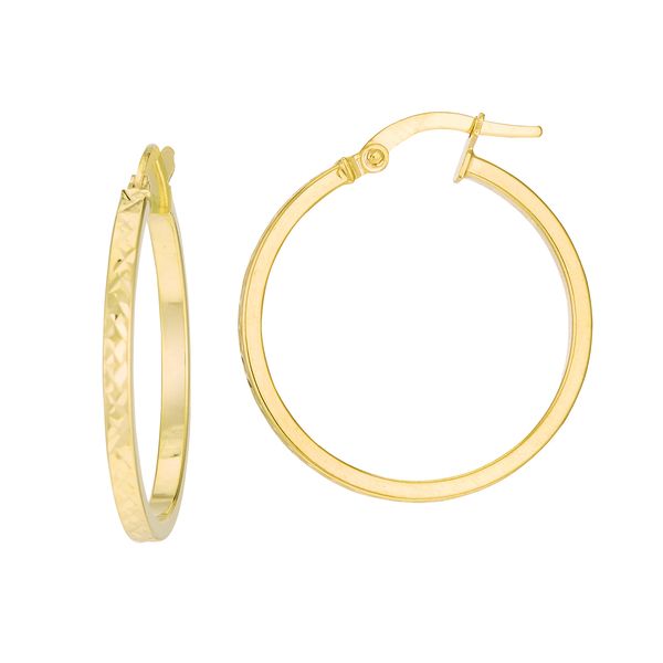 DIAMOND-CUT ROUND HOOP EARRINGS Dondero's Jewelry Vineland, NJ