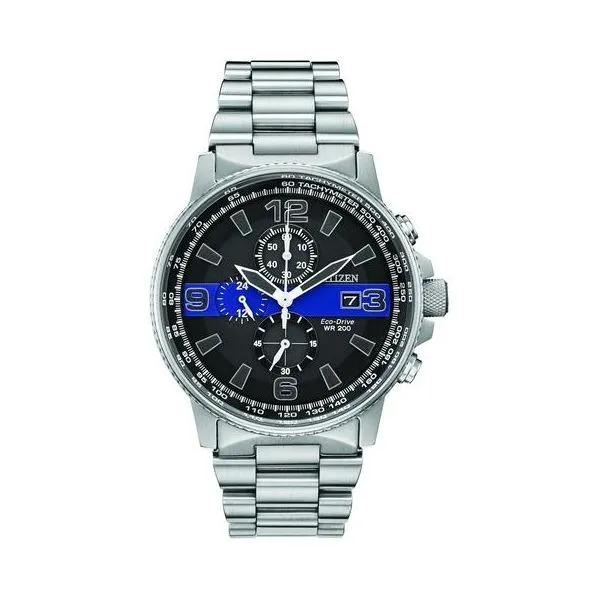 Citizen eco drive deals thin blue line watch