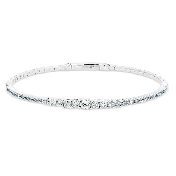 GRADUATED SIMULATED DIAMOND FLEXIBLE BANGLE BRACELET Dondero's Jewelry Vineland, NJ