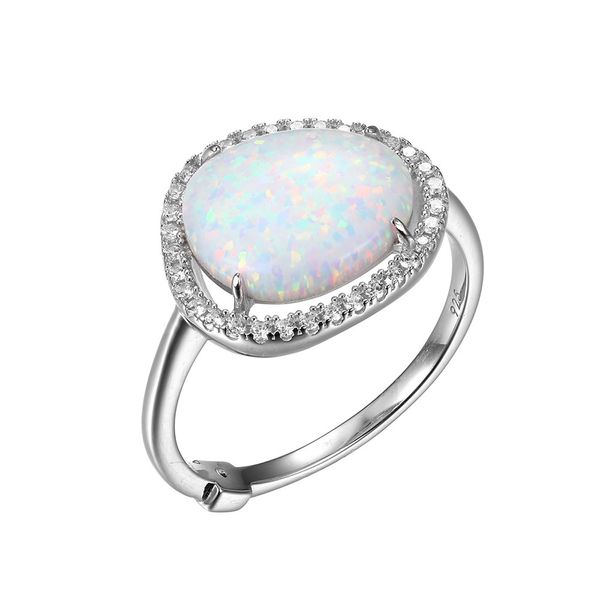 ELLE  OPAL and CUBIC ZIRCONIA RING Dondero's Jewelry Vineland, NJ