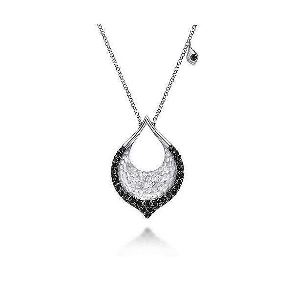 GABRIEL Black Spinel Teardrop Pendant Necklace Dondero's Jewelry Vineland, NJ