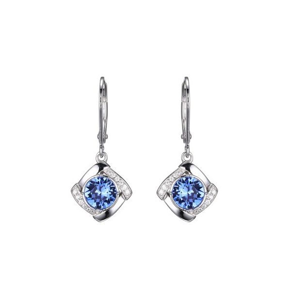 ELLE SAPPHIRE SWAVORSKI CRYSTAL/CZ DANGLE EARRINGS Dondero's Jewelry Vineland, NJ