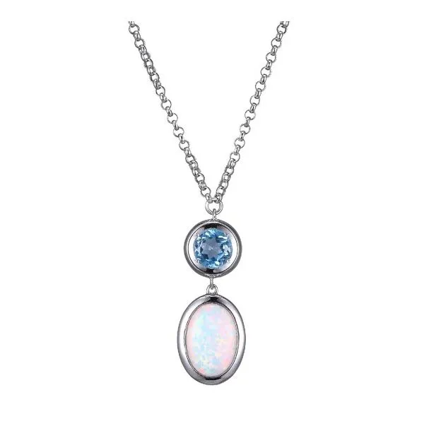Opal and top blue topaz necklace