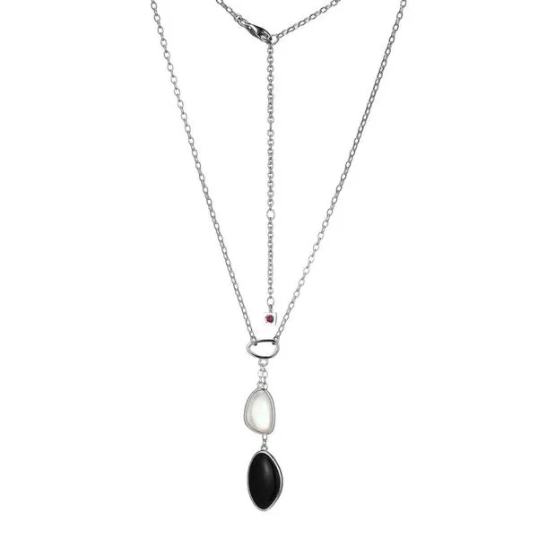 ELLE MOTHER of PEARL/BLACK AGATE NECKLACE Dondero's Jewelry Vineland, NJ