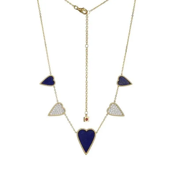 ELLE LAPIS/CUBIC ZIRCONIA HEART NECKLACE Dondero's Jewelry Vineland, NJ