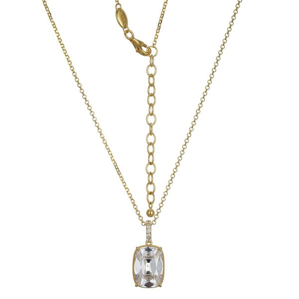 CHARLES GARNIER CUSHION CZ DROP NECKLACE Dondero's Jewelry Vineland, NJ