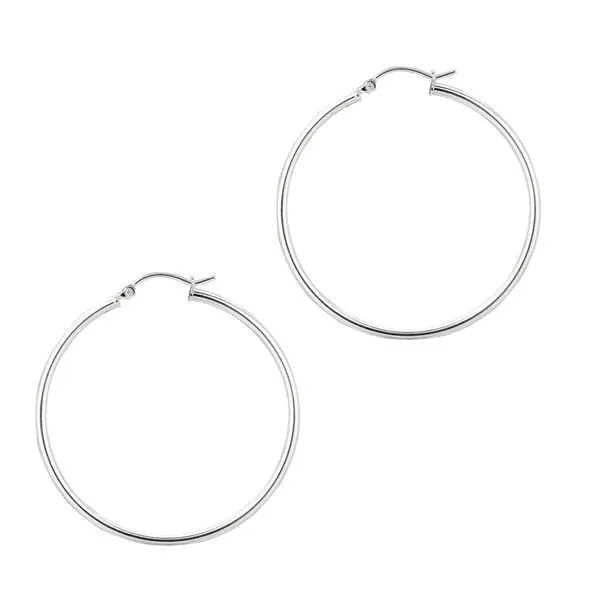 STERLING SILVER 2X40MM HOOP EARRING Dondero's Jewelry Vineland, NJ