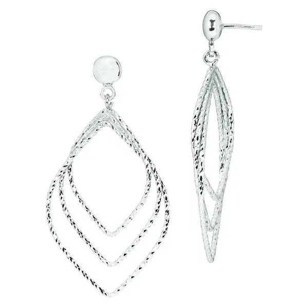 SILVER MARQUISE DANGLE EARRINGS Dondero's Jewelry Vineland, NJ