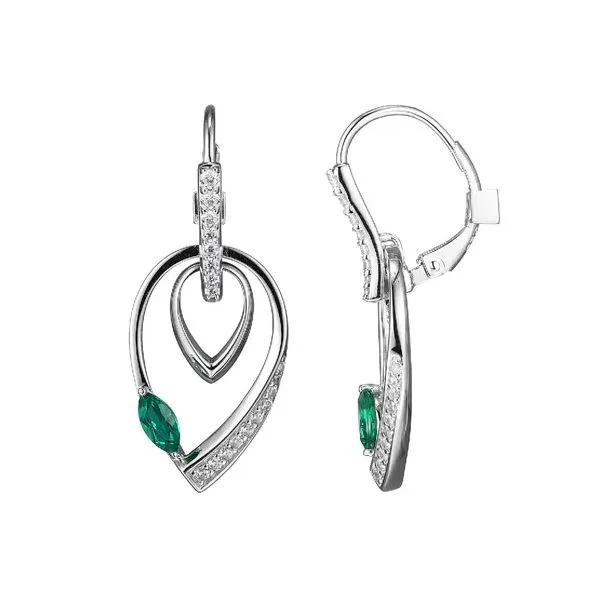 Created emerald cheap earrings