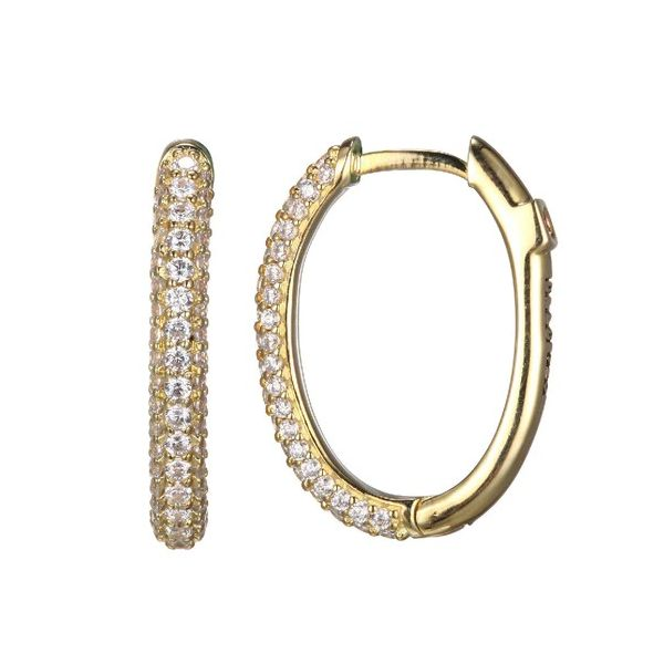 ELLE PAVE' CZ OVAL HOOPS Dondero's Jewelry Vineland, NJ