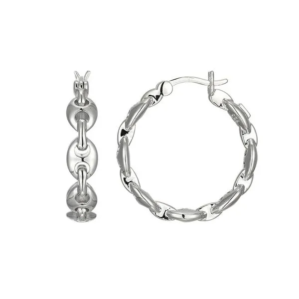 ELLE MARINA LINK HOOP EARRINGS Dondero's Jewelry Vineland, NJ