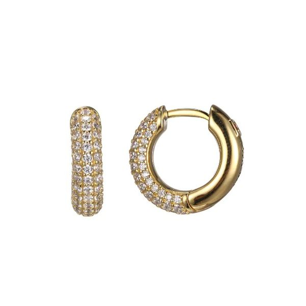 ELLE PAVE' CZ RPUND HOOPS Dondero's Jewelry Vineland, NJ