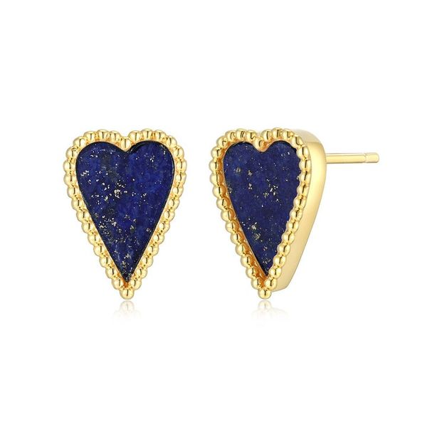 ELLE LAPIS HEART EARRINGS Dondero's Jewelry Vineland, NJ