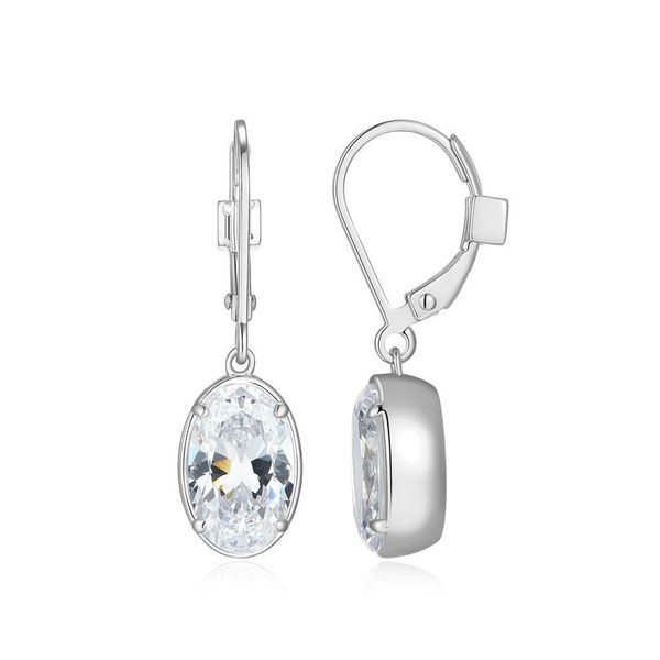 ELLE OVAL CZ DANGLE EARRINGS Dondero's Jewelry Vineland, NJ