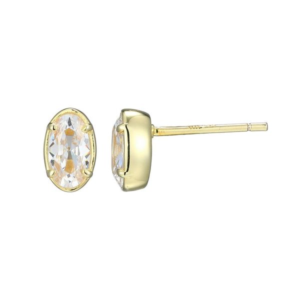 ELLE OVAL CZ STUD EARS Dondero's Jewelry Vineland, NJ