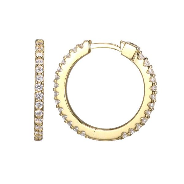 ELLE CUBIC ZIRCONIA HOOP EARRINGS Dondero's Jewelry Vineland, NJ
