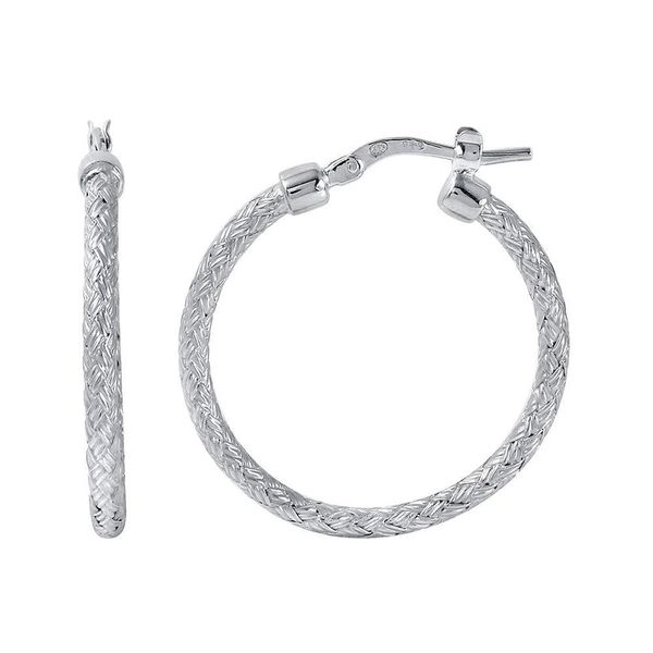 CHARLES GARNIER MESH HOOP EARRINGS Dondero's Jewelry Vineland, NJ