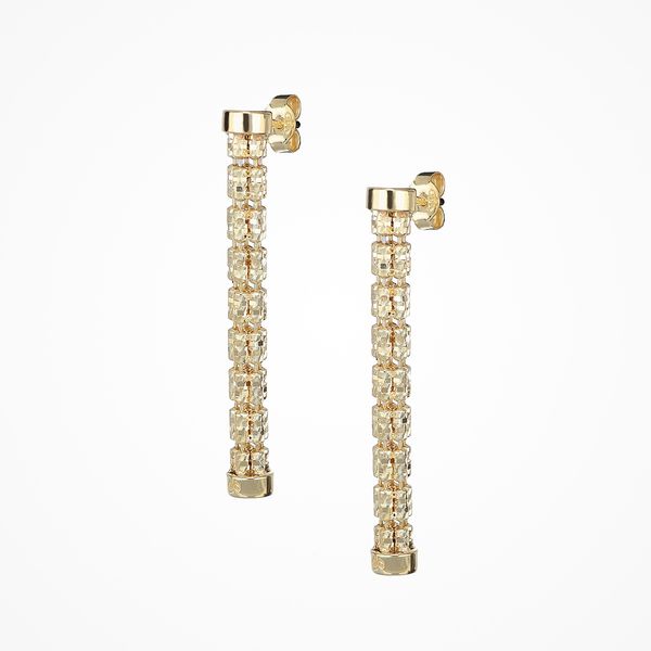 Desmos Infinity Gold Plated Sterling Silver Dangle Earrings Dondero's Jewelry Vineland, NJ
