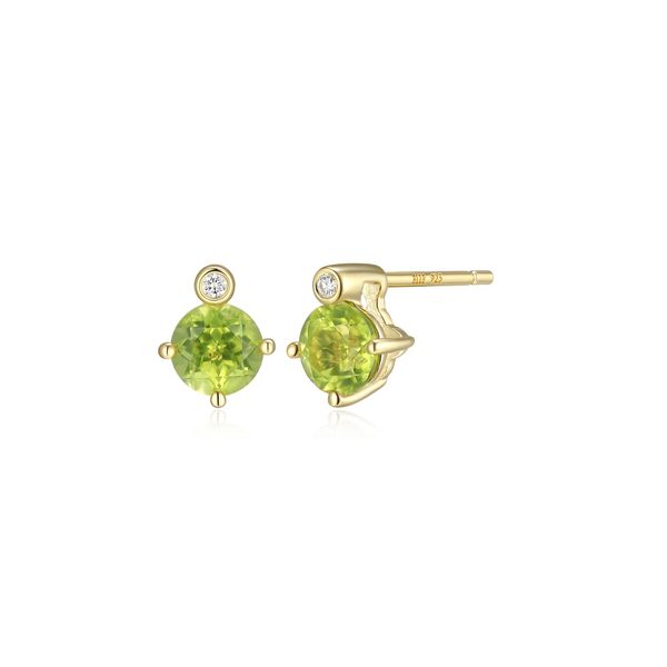 ELLE Sterling Silver Yellow Gold Plated  August Birthstone Earrings Dondero's Jewelry Vineland, NJ