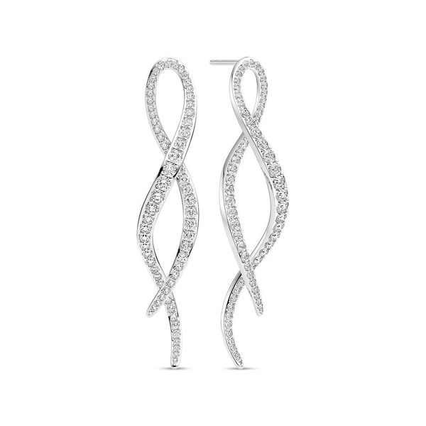 SIF JAKOBS Sterling Silver Cubic Zirconia Cubic Zirconia Twist Post Earrings Dondero's Jewelry Vineland, NJ