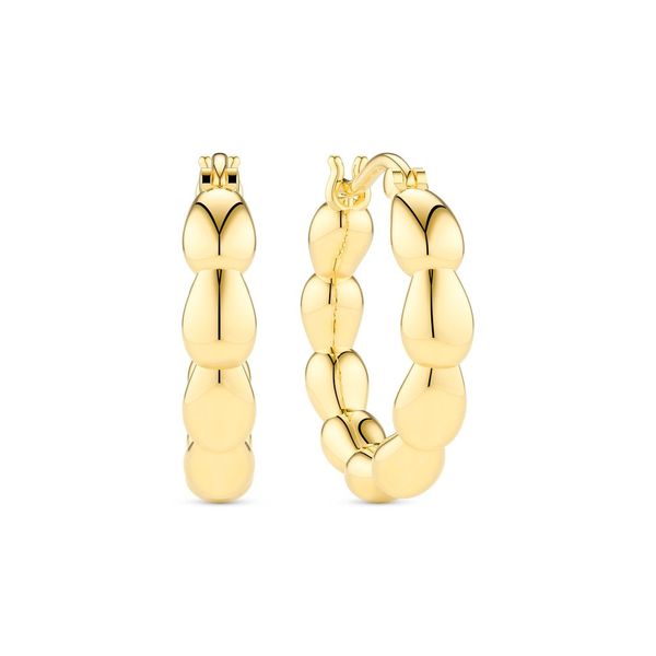 SIF JAKOBS Yellow Gold Plated Sterling Silver Hoop Earrings Dondero's Jewelry Vineland, NJ