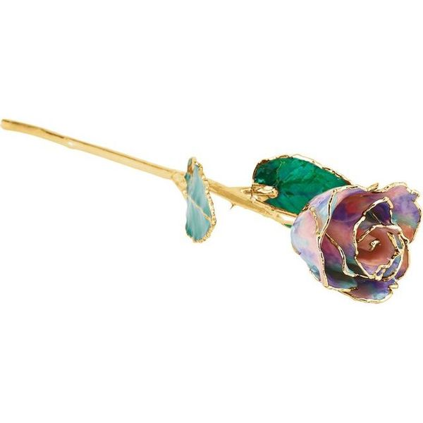 LACQUERED OCTOBER OPAL COLORED ROSE WITH GOLD TRIM Dondero's Jewelry Vineland, NJ