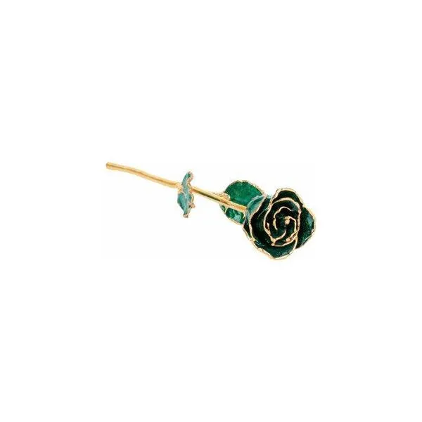LACQUERED EMERALD DIAMOND ROSE w/GOLD TRIM Dondero's Jewelry Vineland, NJ