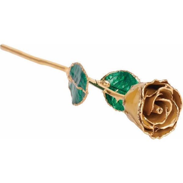 LACQUERED NOVEMBER/ YELLOW TOPAZ COLORED ROSE WITH GOLD TRIM Dondero's Jewelry Vineland, NJ