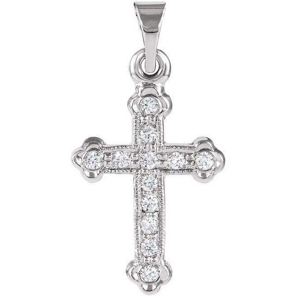 14K WHITE CRUCIFIX PENDANT Dondero's Jewelry Vineland, NJ