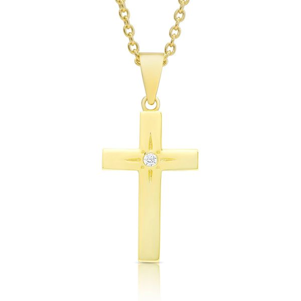 18k Gold Cross Pendant Necklace